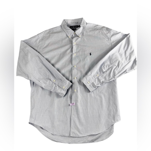 Ralph Lauren Other - Ralph Lauren Marlowe Men's Shirt Size XL Blue White Check Gingham 100% Cotton